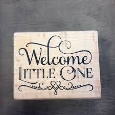 Stempel Welcome little one 6.3x5cm p/st hout
