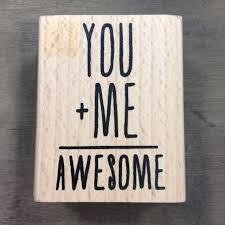 Stempel You me awesome 5x6.3cm p/st hout