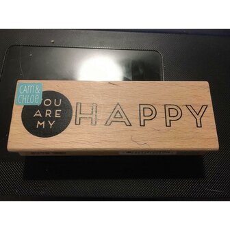 Stempel You are my happy 10x3.5cm p/st hout