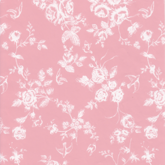 Inpakpapier bloemen roze 70cm p/2mtr EDC  