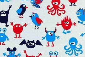 Inpakpapier Monsters 50cm p/5mtr