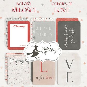 Journaling cards Colors of Love 7.5x10cm p/6st