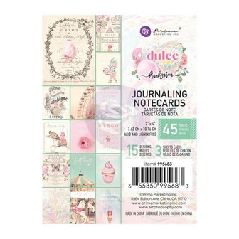 Cards 7.5x10cm Dulce p/45vel journaling cards