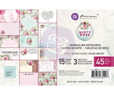 Cards 10x15cm Misty Rose p/45vel journaling cards