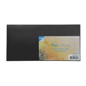Kaarten en enveloppen zwart 13.5x13.5cm p/set TOP quality 
