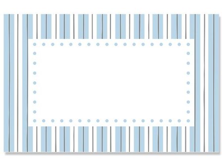 Kadolabels blauw 5.7x8.9cm p/5st kader streep