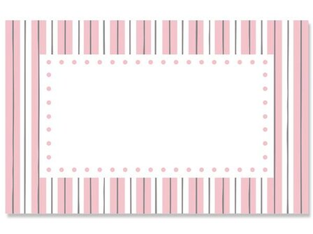 Kadolabels roze 5.7x8.9cm p/5st kader streep