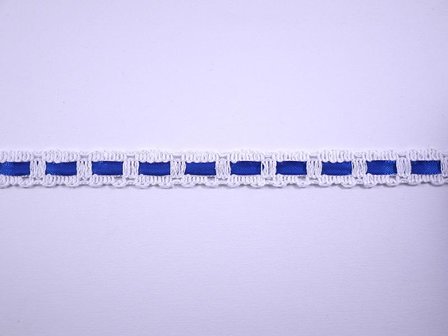Kant kobaltblauw 15mm p/mtr met satijnlint 