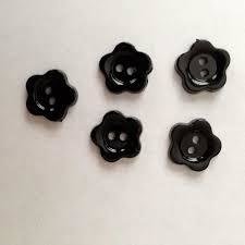 Knoop bloem zwart 1.2cm p/4st 