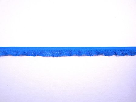 Lint aquablauw 12mm p/mtr elastiek kantje