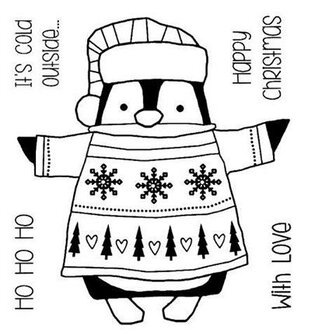 Clear stamp Wrapped Penguin p/set