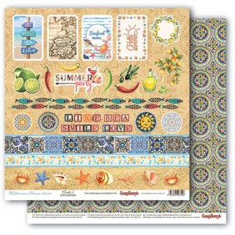 Scrappapier Mediterranean Dreams cards2 30.5x30.5cm p/vel