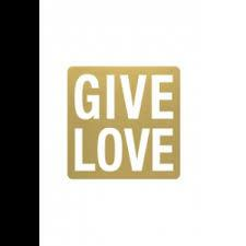 Stickers goud give love 44x44mm p/10st