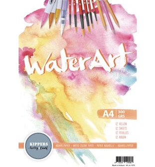 Papier A4 300gr p/12vel Aquarelblok Waterart