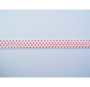Lint wit/rood 20mm p/mtr Biasband 