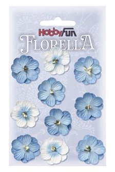 Bloemen blauw 2.5cm p/10st