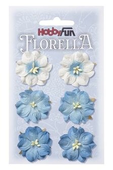 Bloemen hardblauw 3.5cm p/6st