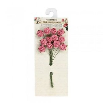 Bloemen roze Curly Rose 20mm p/12st