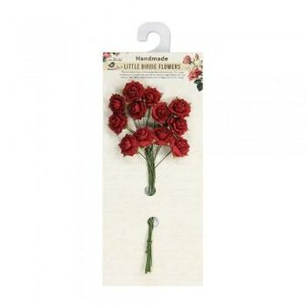 Bloemen rood Curly Rose 20mm p/12st