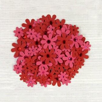 Bloemen rood p/80st Jewelled Florettes passion