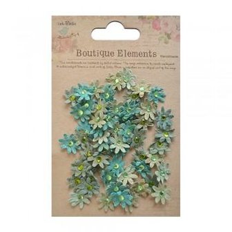Bloemen blauw rustic teal p/60st Micro Jewelled Florettes