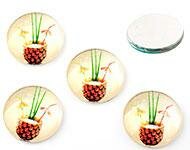 Cabochons rond met ananas print 16mm p/10st