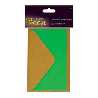 Card &amp; Envelop roze p/3st neon 