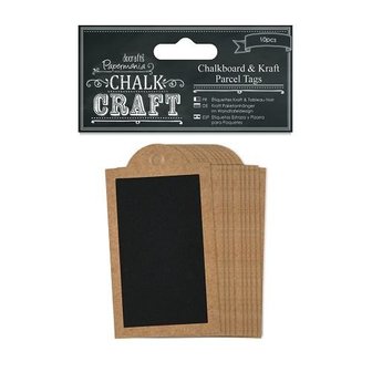 Chalkboard &amp; Kraft labels 5x9cm p/10st kraft/zwart