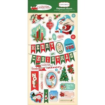 Chipboard A Very Merry Christmas 15x30cm p/set