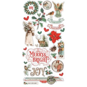 Chipboard country christmas 15x30cm p/set