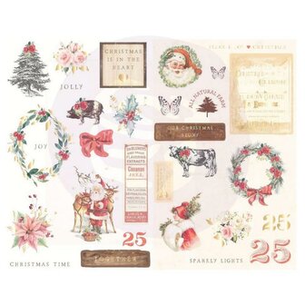 Chipboard Christmas in the country 12x20cm p/set Stickers