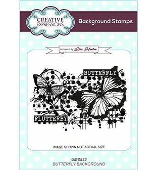 Stamp Butterfly A6 p/st Background rubber