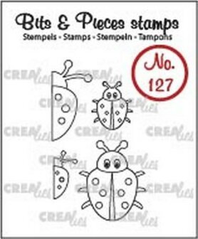 Clear stamp nr.127 4x lieveheersbeestje p/st Bits&amp;Pieces 