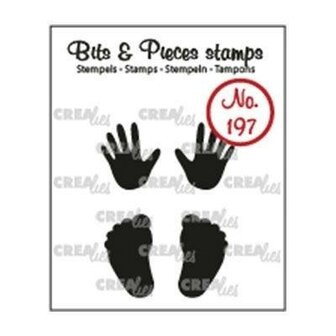 Clear stamp nr.197 baby handje + voetje p/st Bits&amp;Pieces v