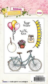 Clear stamp nr.173 Celebrate Spring A6 p/st fiets 