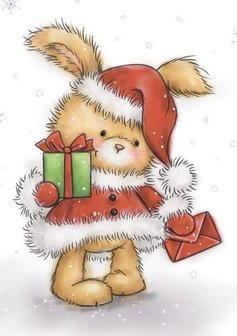 Clear stamp Christmas Bunny A7 p/set