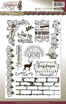 Clear stamp Christmas Greetings Tekst p/st