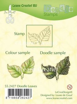 Clear stamp bladeren p/st doodled