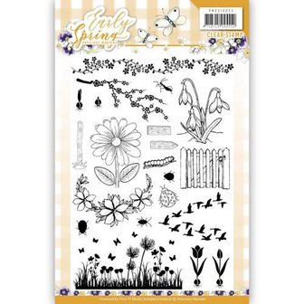Clear stamp Early Spring grote bloem p/st