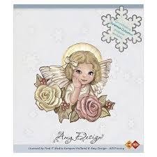 Clear stamp engel met rozen p/st