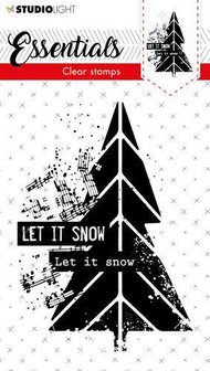 Clear stamp nr.394 Essentials A7 p/st Kerstboom Let it snow 