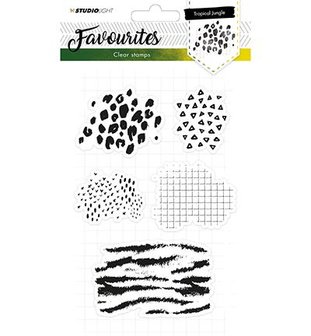Clear stamp nr.332  Favourites A5 p/st dierenprints 
