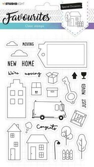 Clear stamp nr.485 Favourites A5 p/st verhuizen new home 