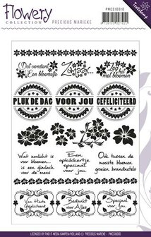 Clear stamp Flowery Tekst p/st