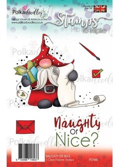Clear stamp Gnome Naughty or Nice p/st