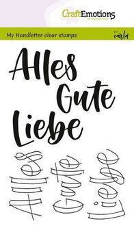 Clear stamp handletter Alles Gute Lieb A6 p/st