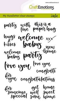 Clear stamp handletter card moments party A6 p/st