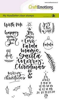 Clear stamp handletter Christmas 1 A6 p/st