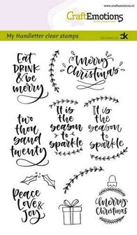Clear stamp handletter Christmas 2 A6 p/st