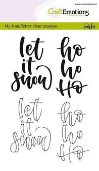 Clear stamp handletter Let it snow A6 p/st